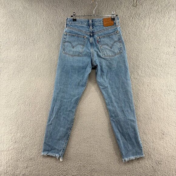 Levi’s Premium Wedgie Fit Jeans Women’s Size 25 Distressed High Rise Button Fly - Picture 2 of 13